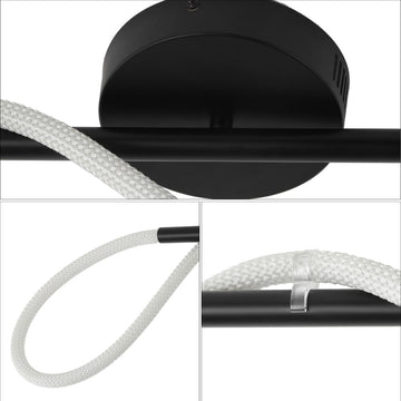 Alessio Contemporary Minimalist 360 Adjustable Silicone Neon Rope Dimmable Linear Integrated LED Flush Mount - JONATHAN Y